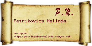 Petrikovics Melinda névjegykártya